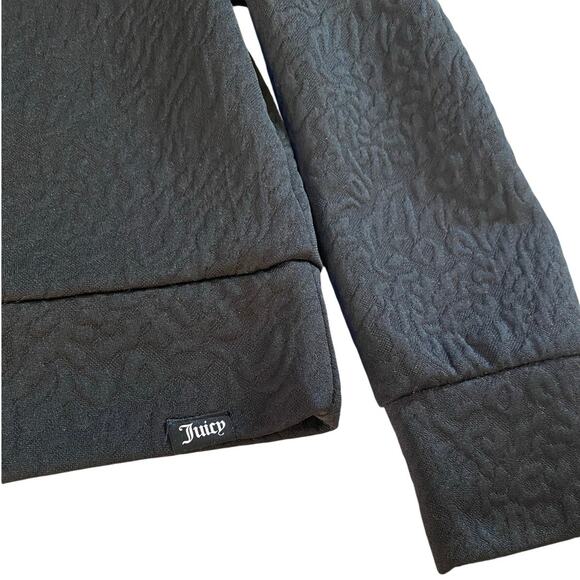Juicy Couture Sport Black‎ Quilted Crop Funnel Neck Pullover Sweatshirt- L - Picture 11 of 15